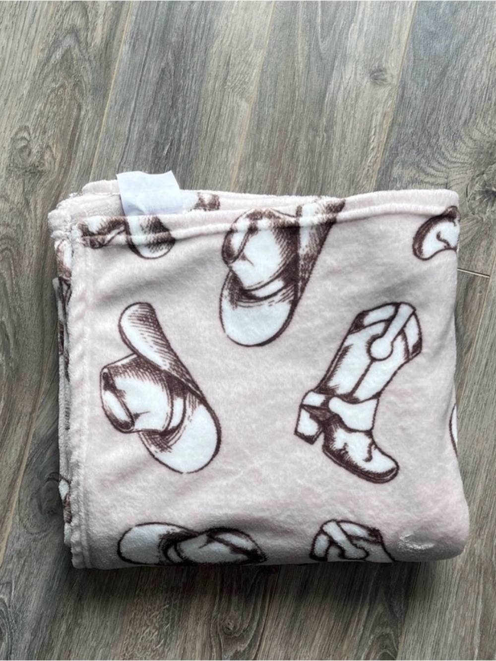 Western Boot Print Cushion and Matching Throw Set - Cream and Brown - Picture 4 of 5